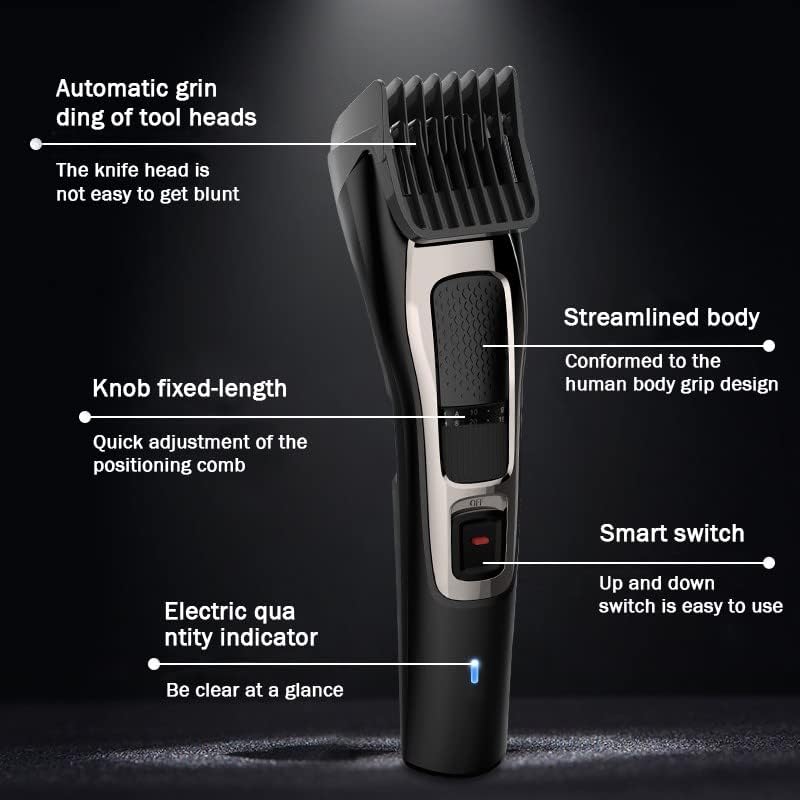 Enchen Sharp 3S Hair Clipper Cordless Electric Hair Trimmer 7300rpm Stainless Blade 600mAh Long Battery Life USB Charging - Black