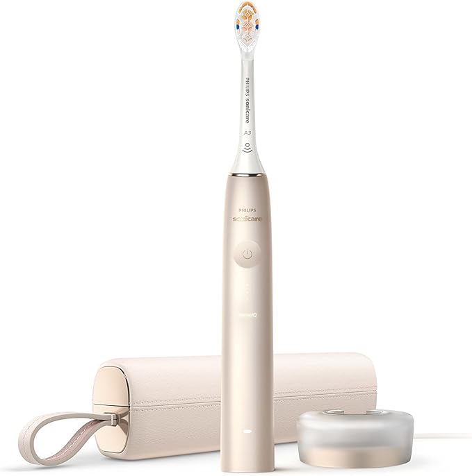 Philips Sonicare 9900 Prestige Rechargeable Electric Power Toothbrush with SenseIQ and AI-Powered,HX9992/21, Champagne Color, Certified UAE 3 Pin