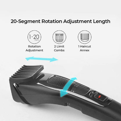 Enchen Sharp 3S Hair Clipper Cordless Electric Hair Trimmer 7300rpm Stainless Blade 600mAh Long Battery Life USB Charging - Black