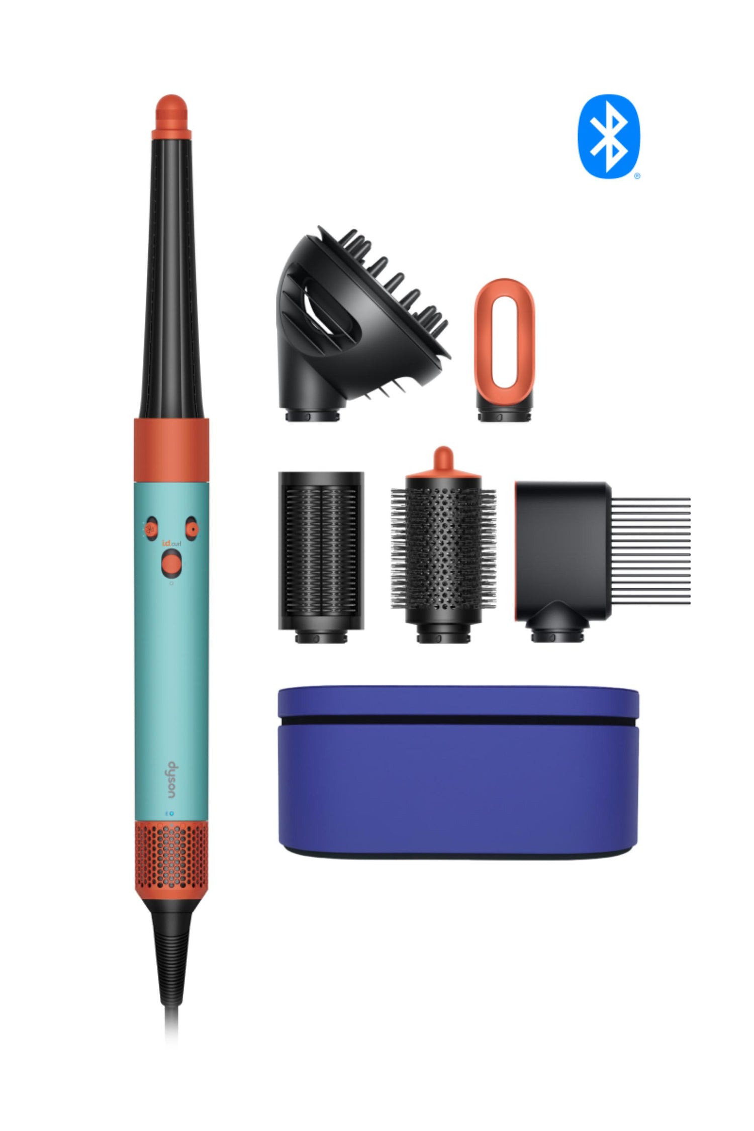 Dyson Airwrap™ i.d. Multi-Styler & Dryer Curly+Coily HS08 – Bluetooth Enabled Smart Curling Tool | Ceramic Patina & Topaz | Anti-Static, Intelligent Heat Control