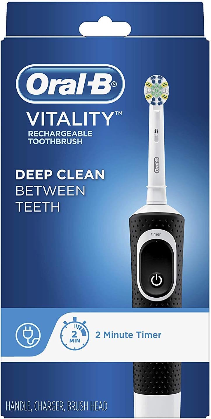 Oral-B Vitality FlossAction Electric Toothbrush with Replacement Brush Head, Black