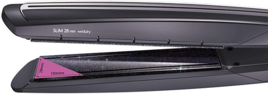 BaByliss Flat Iron Slim Protect 28 mm Wet & Dry Hair Straightener - Black, ST326E