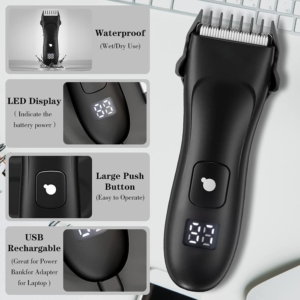 ENSSU Professional Hair Trimmer - Electric Clippers for Men and Women - Beard, Body & Face Grooming - Barber-Quality Cutter - Quiet, LED Display, Waterproof - Wet & Dry Use