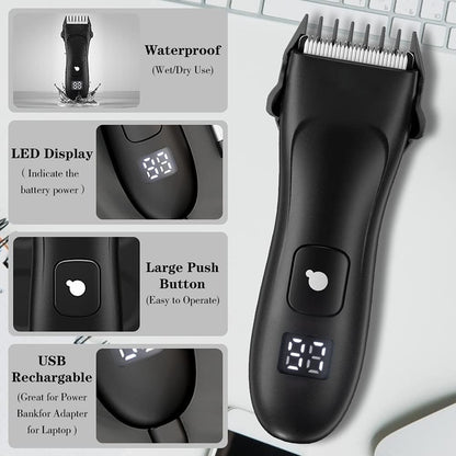 ENSSU Professional Hair Trimmer - Electric Clippers for Men and Women - Beard, Body & Face Grooming - Barber-Quality Cutter - Quiet, LED Display, Waterproof - Wet & Dry Use