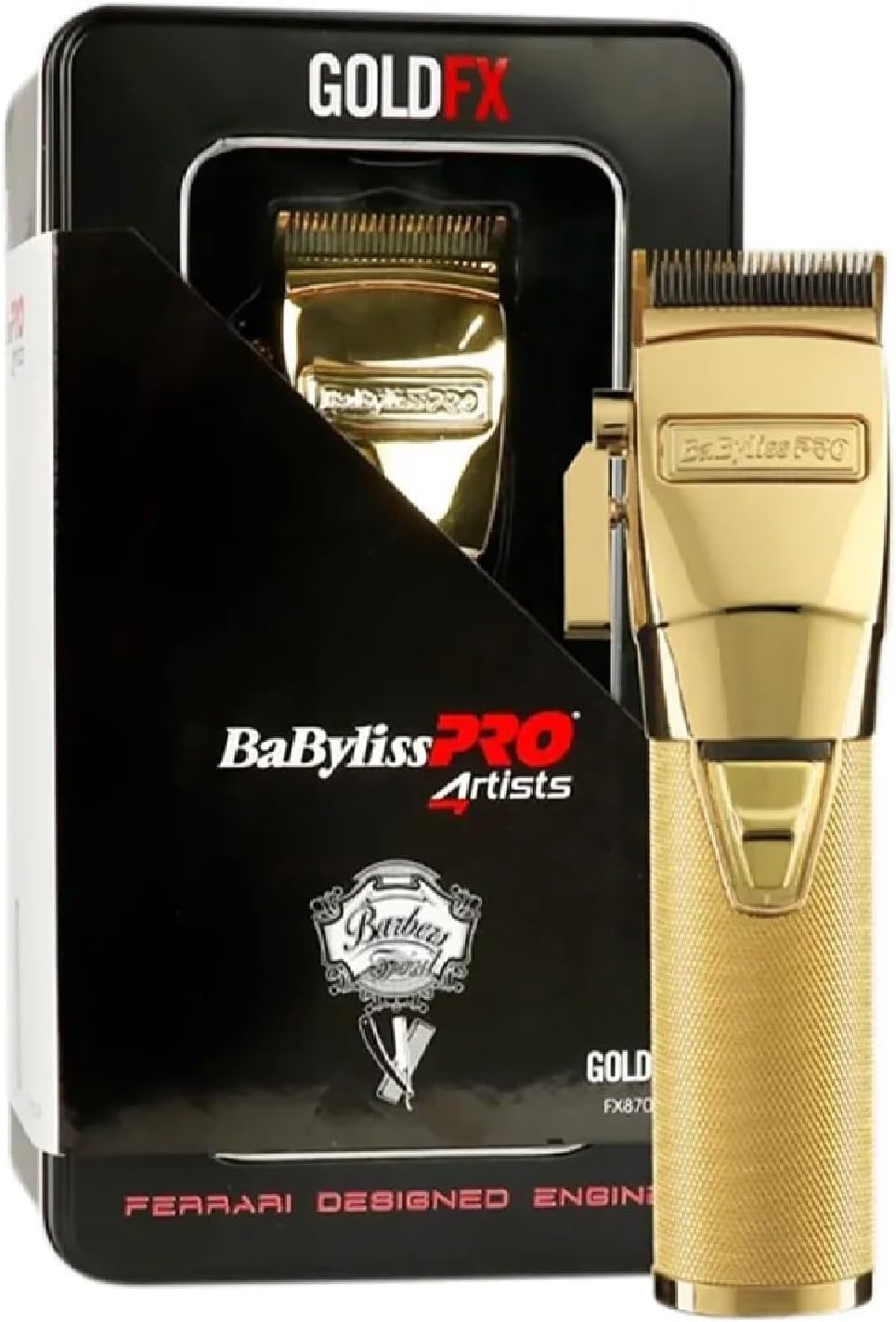 BaByliss Pro Gold FX Cordless Hair Clipper – Professional Precision Cutting Tool, Gold