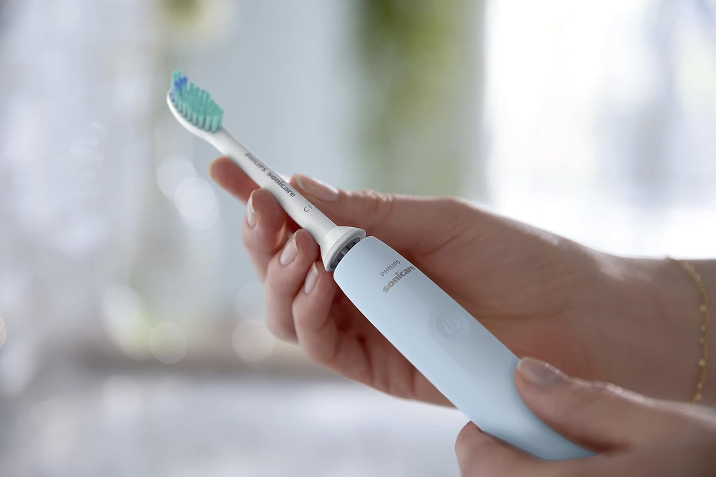 Philips Sonicare Rechargeable Electric Toothbrush 2100 Series, Light Blue, HX3651/12 Certified UAE 3 Pin