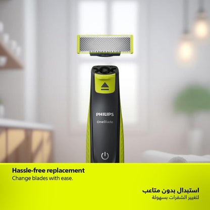 Philips OneBlade Replacement Blades QP630/51 | Trim, Edge & Shave Any Length of Hair | 3 Original Blades + 1 Body Kit | Fits All OneBlade Handles, Wet & Dry Use