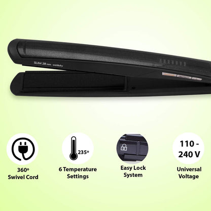 Babyliss ST327E Intense Protect Slim 28mm Hair Straightener - 235°C - Wet & Dry (Black)