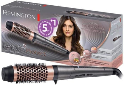 Remington Curling Brush Keratin Protect CB8338, 38mm, Round Warm Brush For Loose Stroke, Heated Styling Brush Enriched With Keratin And Almond Oil
