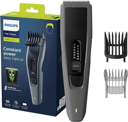 Philips Hair Clipper HC3525/13 | Easy, Even Haircuts | Self-Sharpening Blades, 13 Length Settings | 45min Cordless, DuraPower Tech, Washable Blades