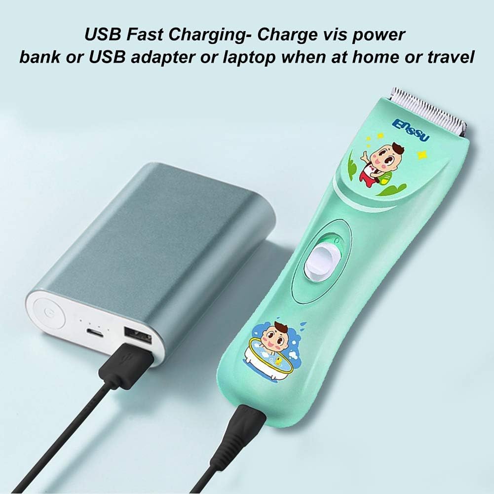 ENSSU Quiet baby Hair Clippers, Safety kids Hair Trimmers,Silent Chargeable Cordless Professional Hair Clipper for Baby kids Children infant.