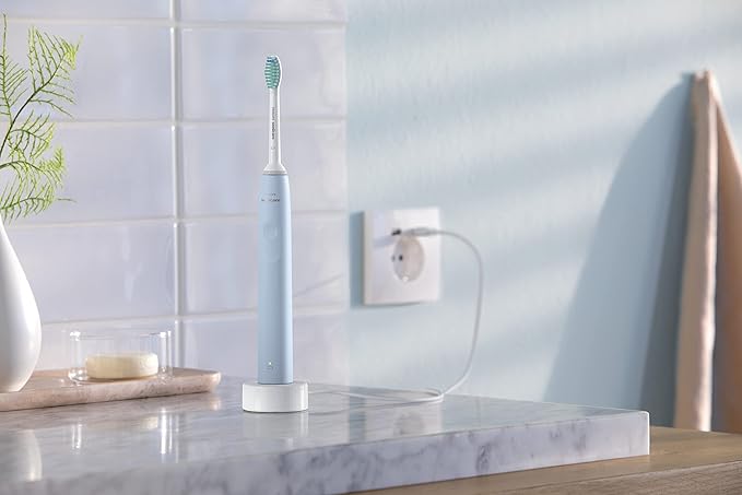Philips Sonicare Rechargeable Electric Toothbrush 2100 Series, Light Blue, HX3651/12 Certified UAE 3 Pin