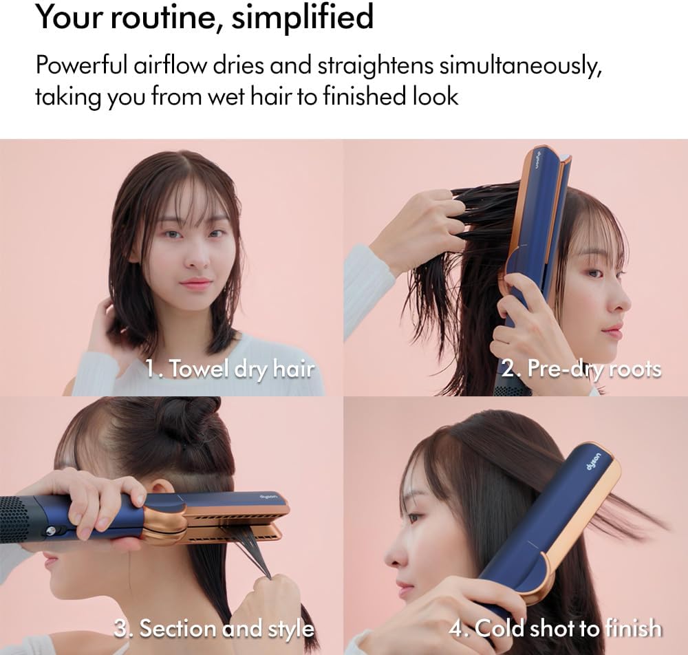 Dyson Airstrait™ Straightener – Wet to Dry Styling with No Heat Damage | Bright Nickel & Rich Copper