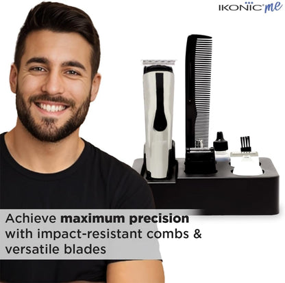 Ikonic 5 In 1 Express Groomer Trimmer with Stainless Steel Blades, 90 Minutes Of Runtime, Precision Hair Styling and Grooming Trimmer, Beard,Ear & Nose Trimmer