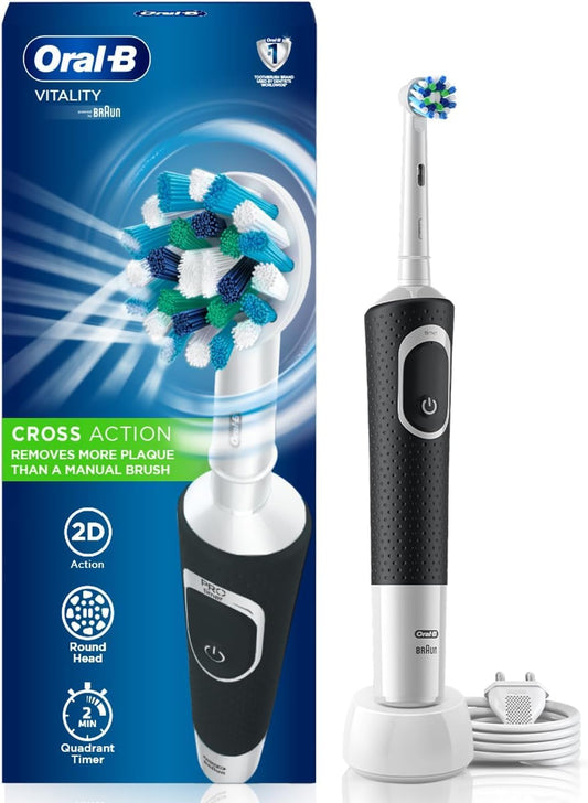 Oral-B Vitality 100 Black Electric Rechargeable Toothbrush, With Uae 3 Pin Plug