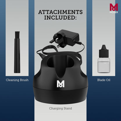 Moser T-Cut Professional Cordless Trimmer for Men with 40mm T-Blade (Made in Germany) | 60-Minutes Runtime | High-Grade Steel Blades | Lightweight & Quiet Operation (1591-0170)