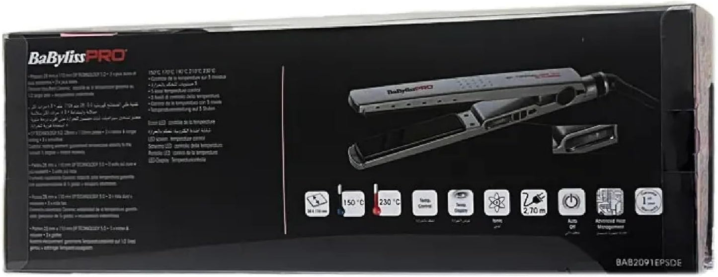 BabylissPRO High Tech Hair Straightener With EP Technology, 5.0 Ionic Technology, Ideal For Daily Use, Suitable For All Hair Types