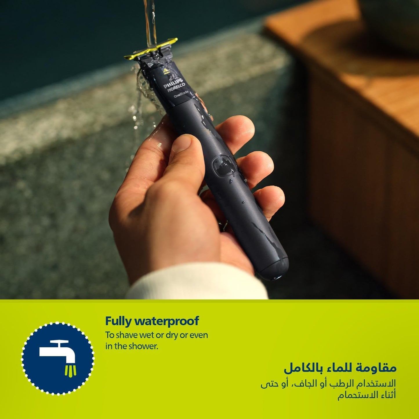 Philips OneBlade QP1424/10 | Trim, Edge & Shave Any Length | 2 Stubble Combs, Dual-Sided Blade | Wet & Dry Use, 30min Cordless