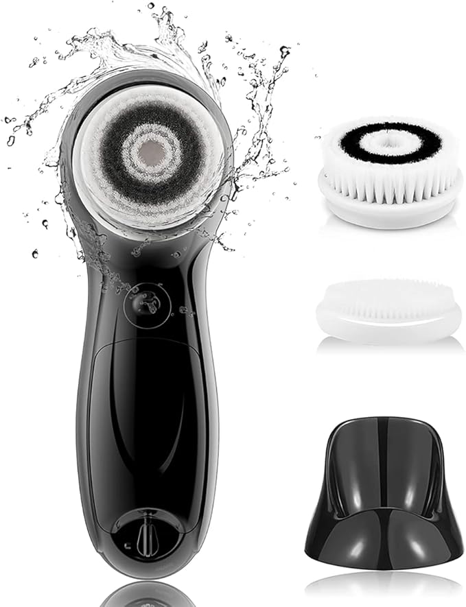 TOUCHBeauty TB-0759M Waterproof Electric Facial Cleansing Brush with 2 Speed Settings for Skin Care Face Exfoliating Scrubbing System with Storage Stand