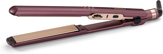 BaByliss Berry crush Styler Hair Straightener, with Advanced Ceramic 24MM Wide Extra Long Heating Plates, 10 Heat Settings Upto 230°C, Ready to Use in 30Sec & Auto Shut Off - 2183PSDE (Cranberry)