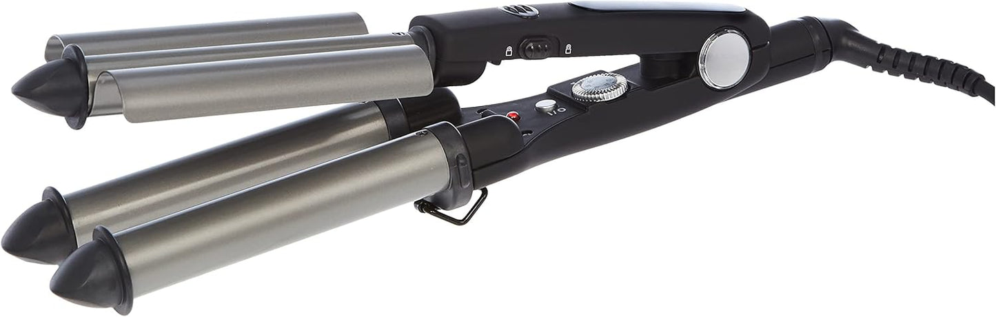 BaBylissPRO Triple Barrel Waver With Titanium-Tourmaline Coating, Perfect Heat Distribution and Optimum Heat Stability, Perfect Waver For Gorgeous and Glamours Waves | 19 & 22mm