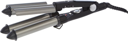 BaBylissPRO Triple Barrel Waver With Titanium-Tourmaline Coating, Perfect Heat Distribution and Optimum Heat Stability, Perfect Waver For Gorgeous and Glamours Waves | 19 & 22mm