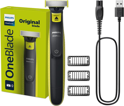 Philips OneBlade QP2724/10 | Trim, Edge & Shave Any Length of Hair | 3 Stubble Combs, Dual-Sided Blade | Wet & Dry Use, 45min Cordless Use