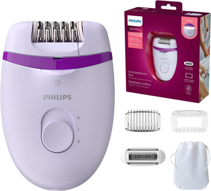 Philips Corded Compact Epilator BRE27500 Satinelle Essential Purple