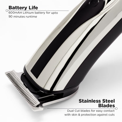 Ikonic 5 In 1 Express Groomer Trimmer with Stainless Steel Blades, 90 Minutes Of Runtime, Precision Hair Styling and Grooming Trimmer, Beard,Ear & Nose Trimmer