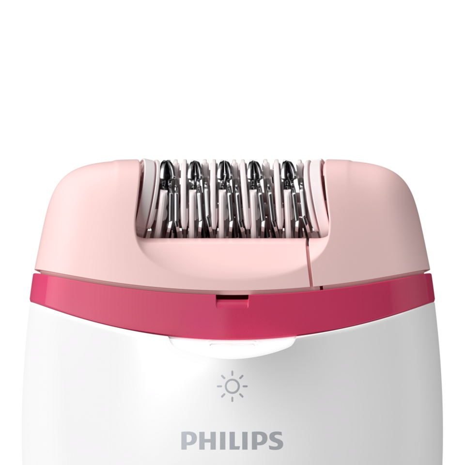 Philips Epilator BRE255 – Efficient Epilation System, 2 Speed Settings, Ergonomic Grip, Opti-Light, Sensitive Cap, and 3 Accessories for Smooth Skin