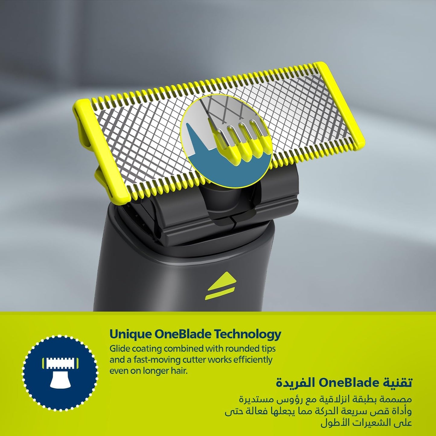 Philips OneBlade QP1424/10 | Trim, Edge & Shave Any Length | 2 Stubble Combs, Dual-Sided Blade | Wet & Dry Use, 30min Cordless