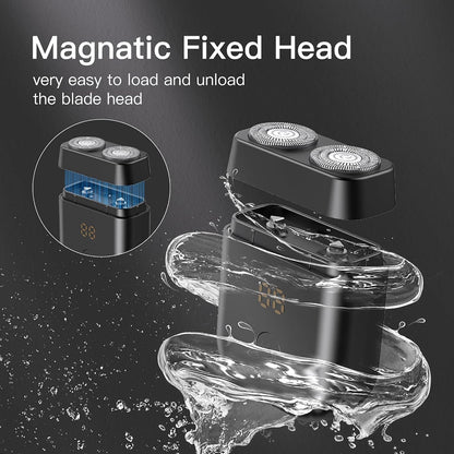 ENSSU Mini Electric Shaver for Men, Portable Cordless Razor, USB-C Rechargeable, IPX7 Waterproof, Travel Shaver with Battery Indicator, Easy to Clean