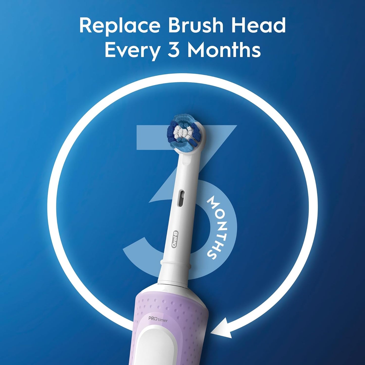 Oral-B Vitality 300 Rechargeable Toothbrush with CrossAction Brush Head, 3 Cleaning Modes & 2 Minutes Built-in Timer D103.413.3 Lilac