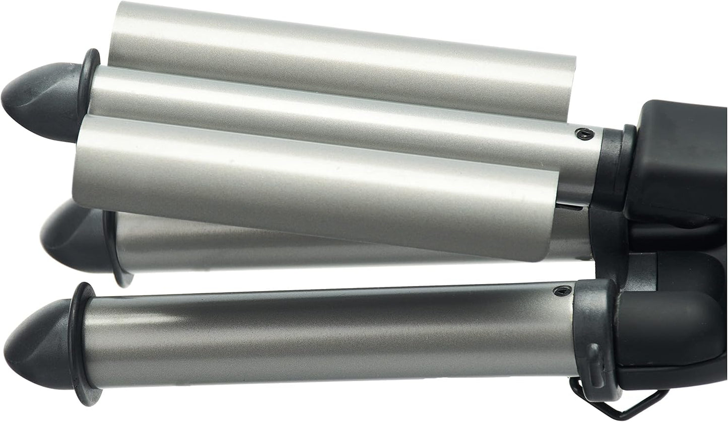 BaBylissPRO Triple Barrel Waver With Titanium-Tourmaline Coating, Perfect Heat Distribution and Optimum Heat Stability, Perfect Waver For Gorgeous and Glamours Waves | 19 & 22mm