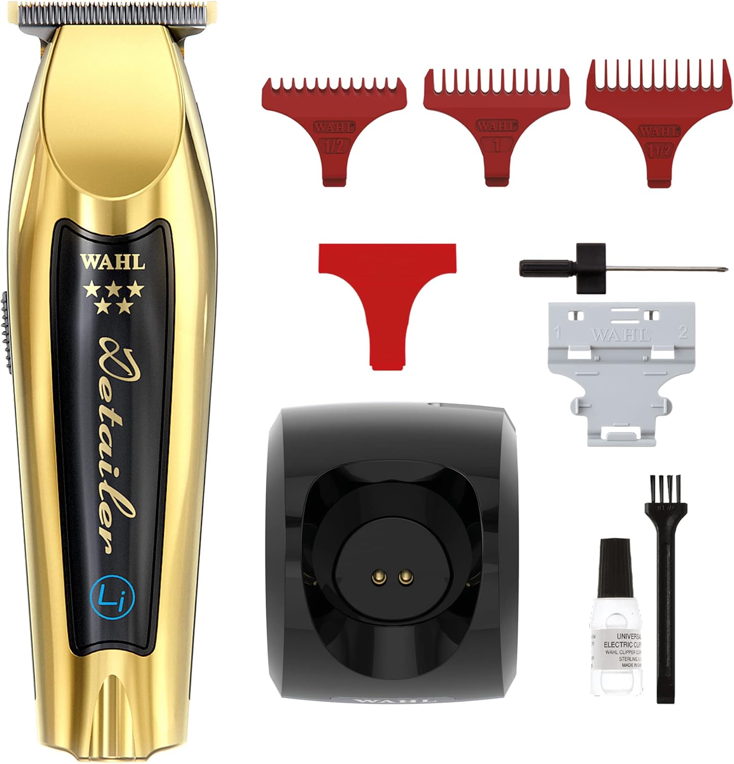 Wahl 5 Star Cordless Detailer in Gold, Professional Hair Trimmers, Close Trimming, Detailing and Outlining, Lightweight, Cordless, Snap On/Off Blades, Barbers Supplies