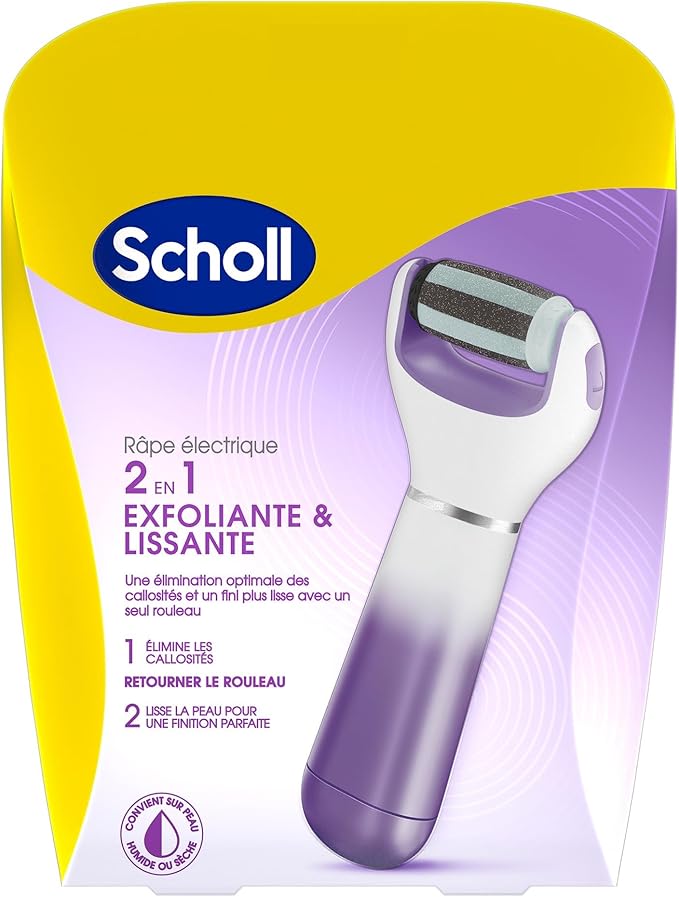 Scholl Velvet Smooth Electric Foot File Pedicure Hard Skin Remover with Extra Cracked Heel Roller Refill