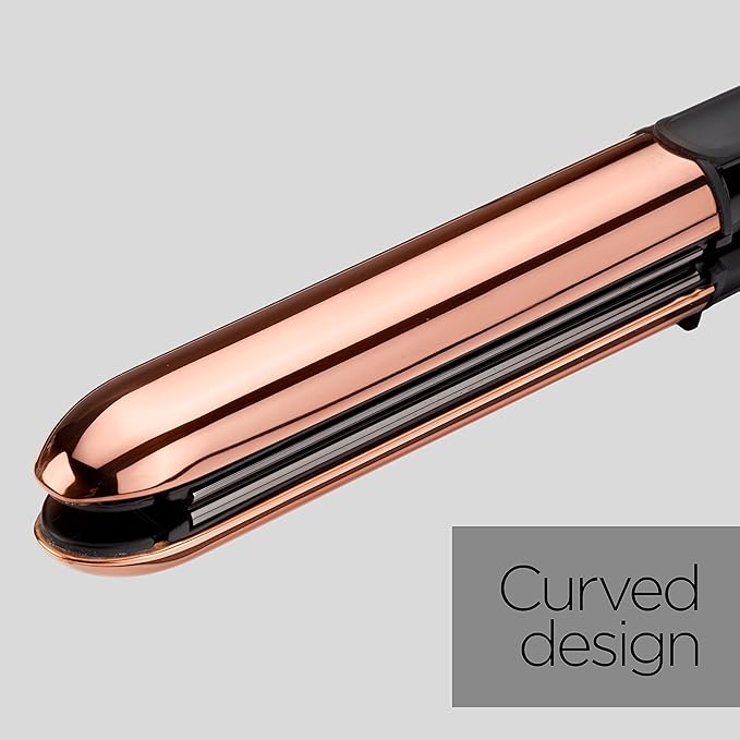 BaByliss Straight and Curl Brilliance Hair Straightener and Curler, Black Rose Gold, 28 millimeters