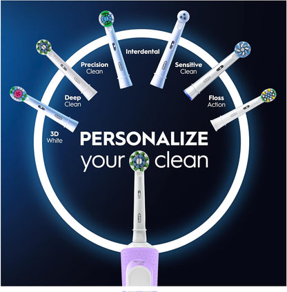 Oral-B Vitality 300 Rechargeable Toothbrush with CrossAction Brush Head, 3 Cleaning Modes & 2 Minutes Built-in Timer D103.413.3 Lilac