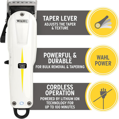 Wahl V500 Super Taper, Professional Hair Clippers, Pro Haircutting Kit, Clippers for Bulk Hair Removal, Taper Fade, Adjustable Lever, Cordless, Lightweight, Barbers Supplies