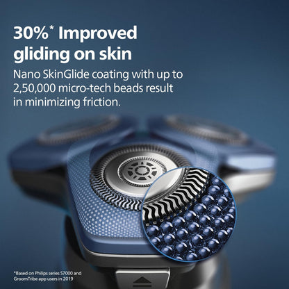 Philips Shaver Series 7000 - Wet & Dry Mens Electric Shaver with SkinIQ Technology, Pop-up Trimmer, Charging Stand, Travel Case and Cleaning Brush (Model S7887/35)