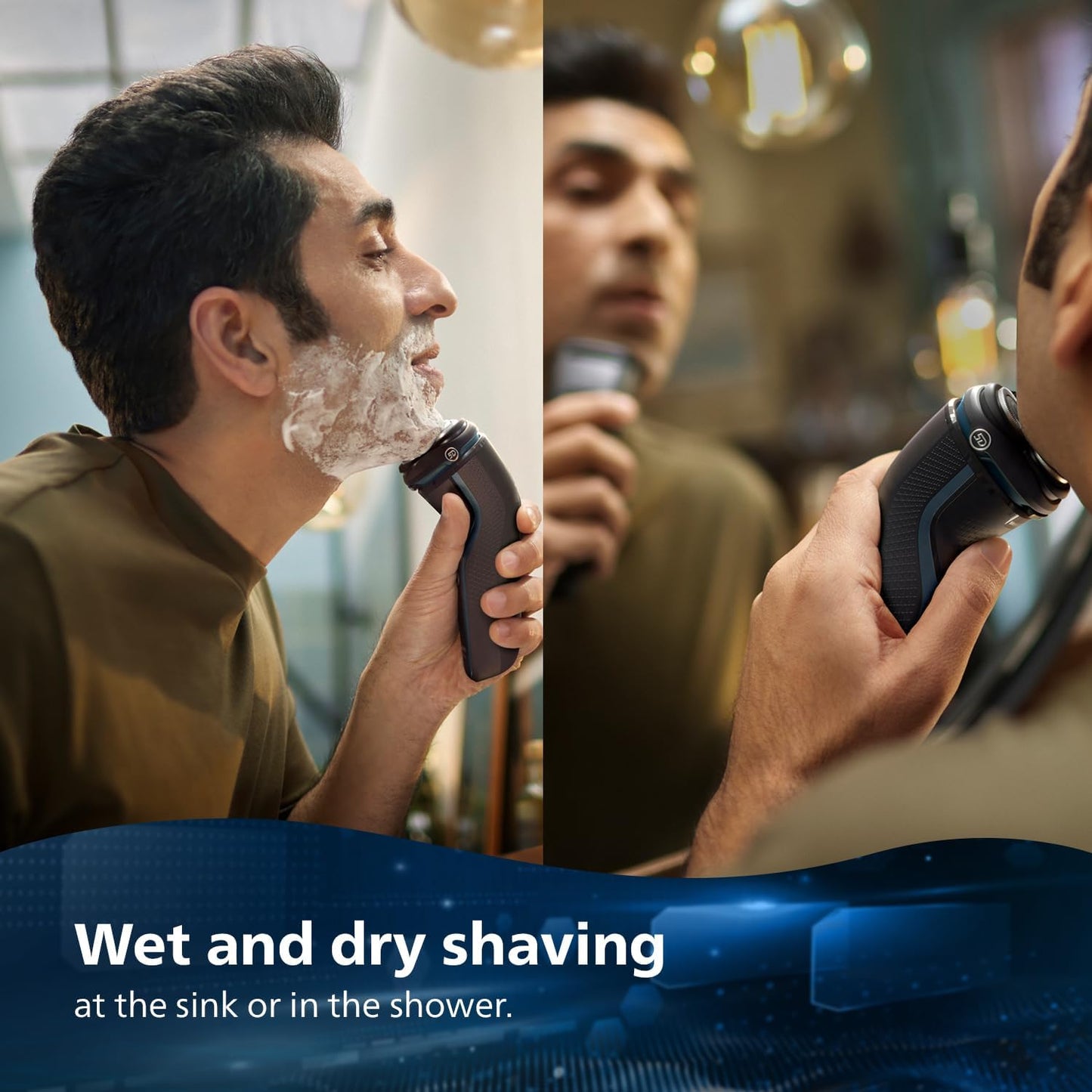 Philips Electric Shaver for Men, SkinProtect Technology, Wet and Dry Shave, 5D Floating Heads, 27 Self Sharpening Blades, Pop-up Trimmer, Cordless, Waterproof S3144/03 (New Model)