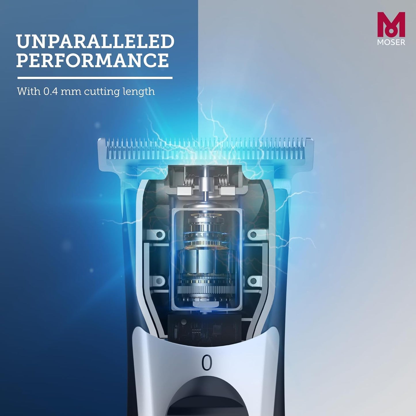 Moser T-Cut Professional Cordless Trimmer for Men with 40mm T-Blade (Made in Germany) | 60-Minutes Runtime | High-Grade Steel Blades | Lightweight & Quiet Operation (1591-0170)