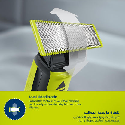 Philips OneBlade QP2724/20 | Trim, Edge & Shave Any Length of Hair| 5-in-1 Adjustable Comb, Dual-Sided Blade | 45min Cordless Use, USB Charging