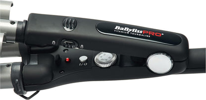 BaBylissPRO Triple Barrel Waver With Titanium-Tourmaline Coating, Perfect Heat Distribution and Optimum Heat Stability, Perfect Waver For Gorgeous and Glamours Waves | 19 & 22mm