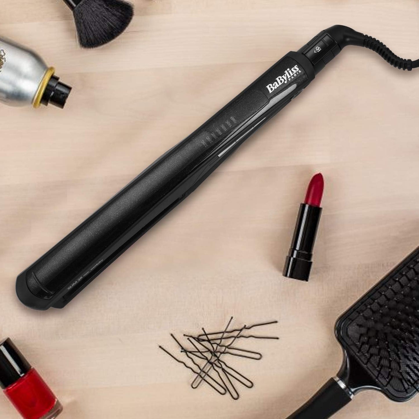 Babyliss ST327E Intense Protect Slim 28mm Hair Straightener - 235°C - Wet & Dry (Black)