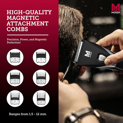 Moser Kuno Professional Cordless Clipper for Men (Made in Germany) | Universal Magic Blade with Powerful Brushless Motor | Durable Li-Ion Battery | Removable Blade (1887-0150)