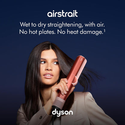 Dyson Airstrait™ HT01 Hair Straightener – Wet to Dry Styling Without Heat Damage | Strawberry Bronze & Blush Pink | For All Hair Types | LCD Display & Auto-Pause Feature