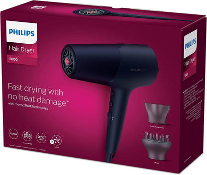 Philips 5000 Series Bhd510/03 Hair Dryer 2300 W Navy - Bhd510/03, Blue & Metallic