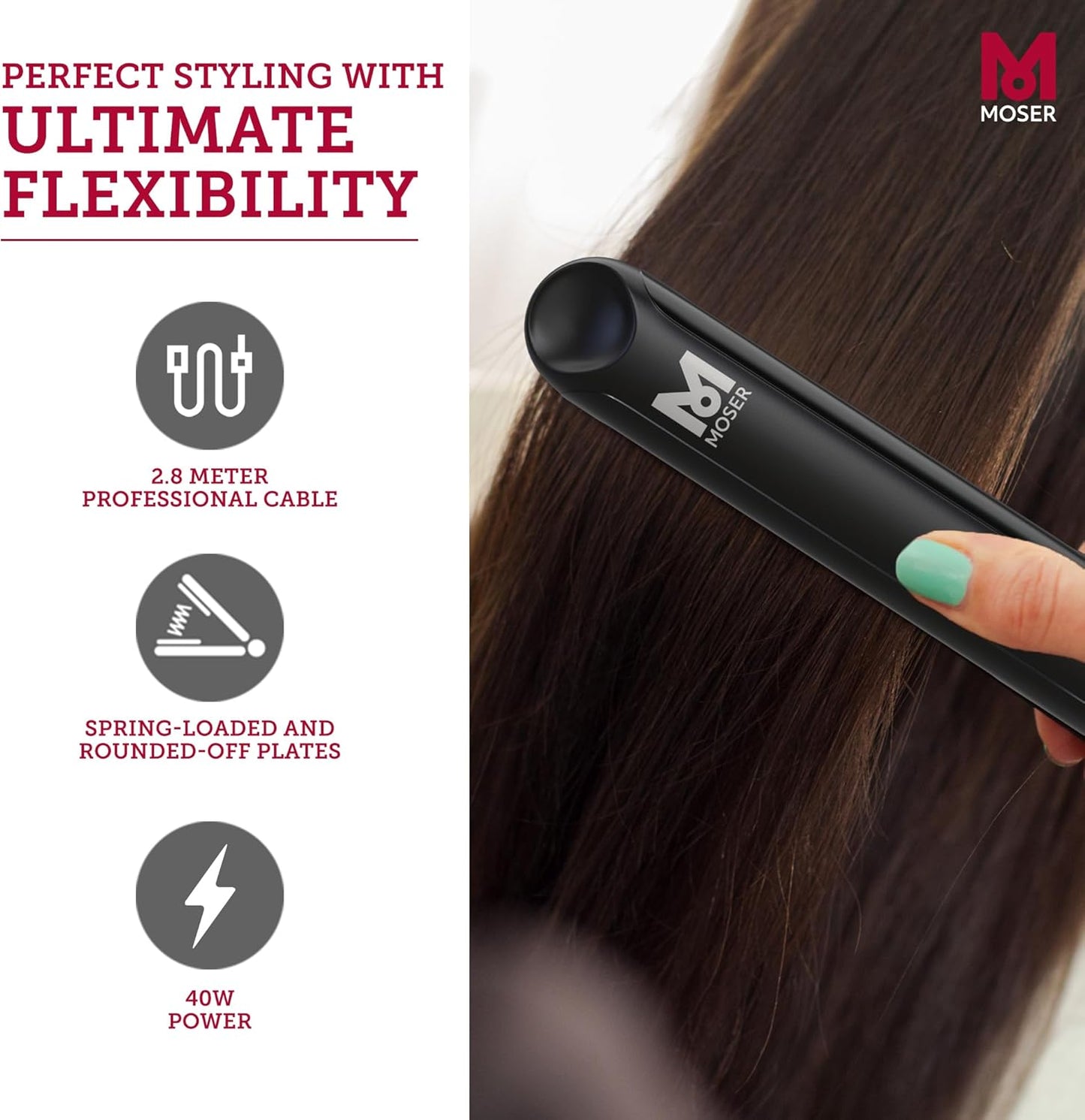 Moser Gltteisen CeraStyle PRO Ceramic Straightener Schwarz Fr schnelle und perfekte Ergebnisse