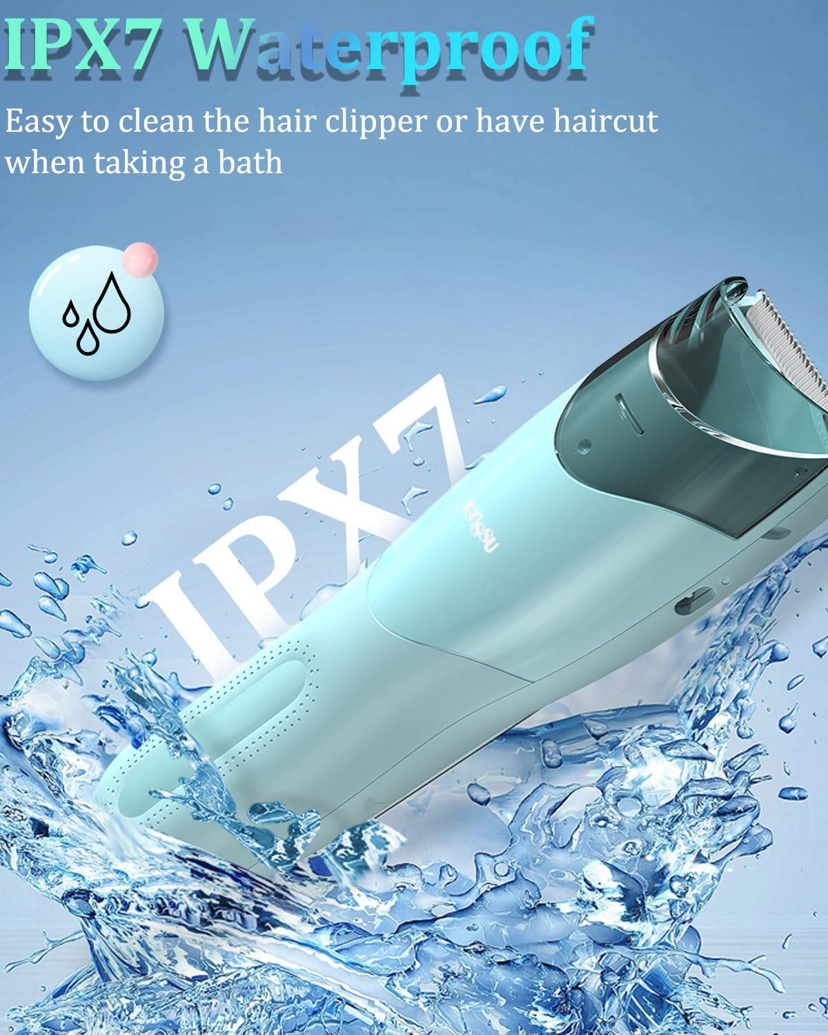 ENSSU Vacuum Hair Clippers for Kids, Rechargeable Vacuum Hair Cutter with 2 Modes for Children/Infant/Men, Waterproof Baby Hair Clippers Trimmers Cordless Haircut Kit in Large Hairs Storage Space